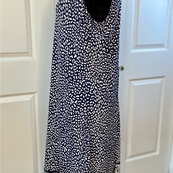 MICHAEL KORS  Size OX Border True Navy Leopard Print Stretch Jersey Dress - Picture 3 of 16